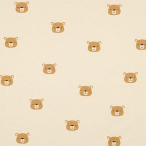 GOTS Jersey coton Ourson | Poppy Fabrics – écru/marron clair, 