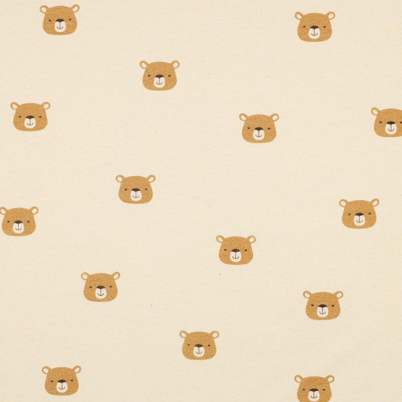 GOTS Jersey coton Ourson | Poppy Fabrics – écru/marron clair, image number 1