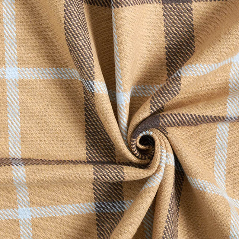 Tissu pour manteau en coton mélangé Grands carreaux – beige, image number 3