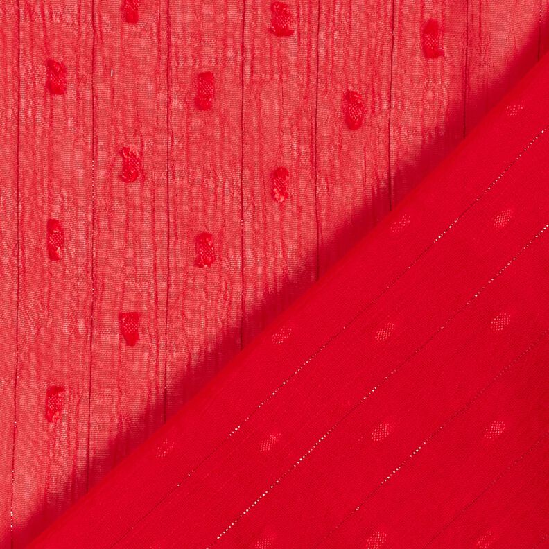 Mousseline Dobby métallisée à fines rayures – rouge/argent métallisé, image number 4