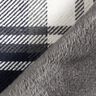 Tissu de manteau à carreaux avec envers fourrure – bleu nuit/gris schiste,  thumbnail number 4