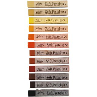 Gallery Pastels d’artiste souples [Épaisseur : 10mm][12 Pièces ] – marron, 