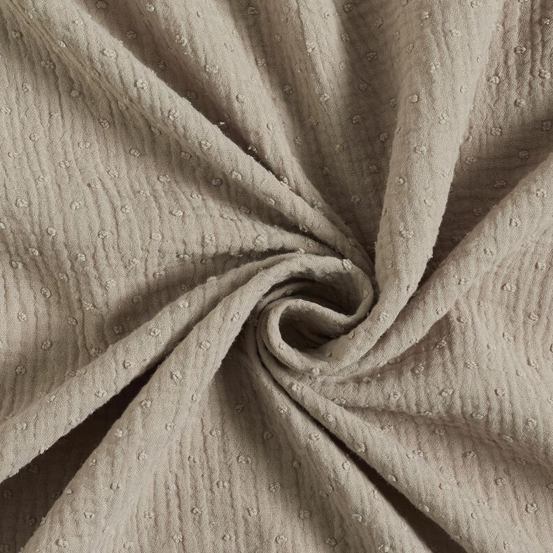 Tissu double gaze de coton dobby – beige,  image number 3