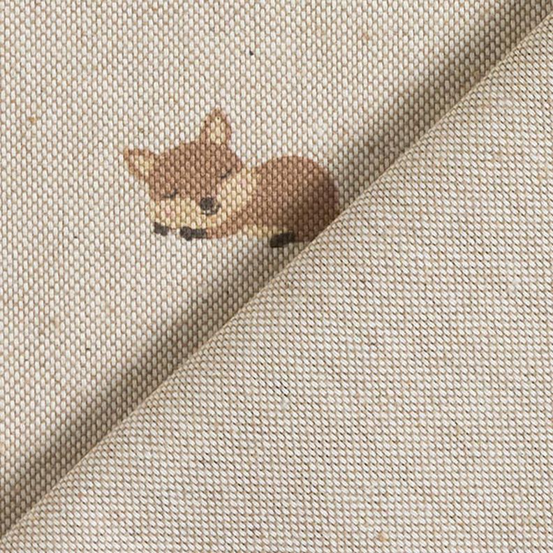 Tissu de décoration Semi-panama Petits renards – nature/caramel,  image number 4