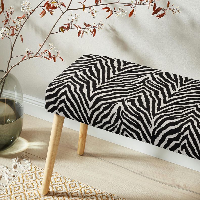 Tissu de décoration Jacquard Zèbre – ivoire/noir,  image number 6