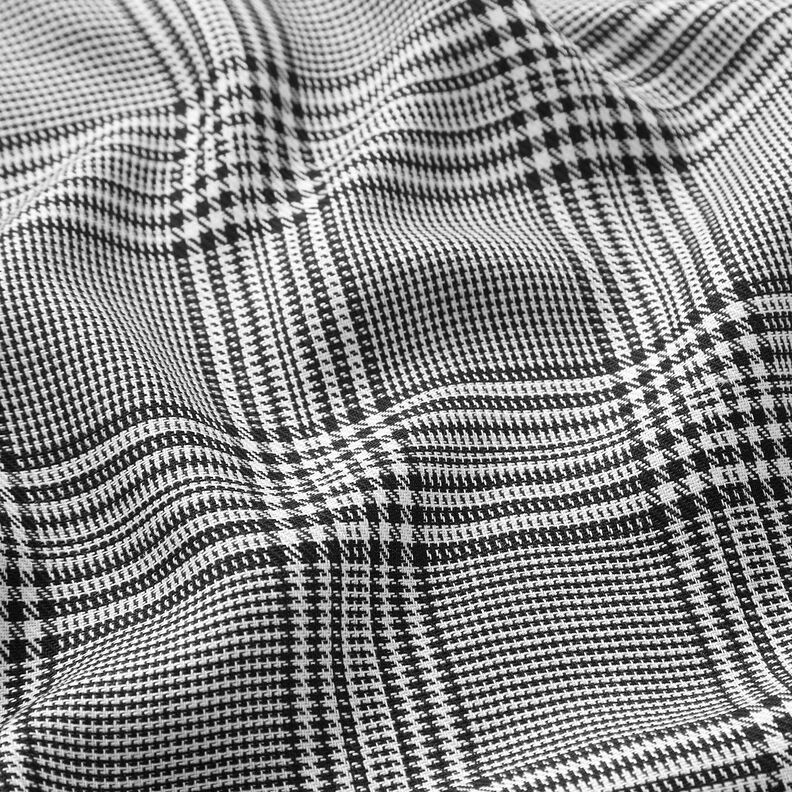 Tissu viscose Prince-de-galles – blanc/noir,  image number 2