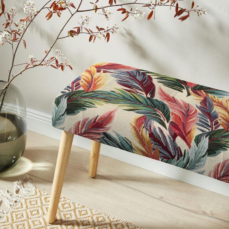 Tissu de décoration Gobelin Feuilles de palmier – beige clair/vert,  image number 5