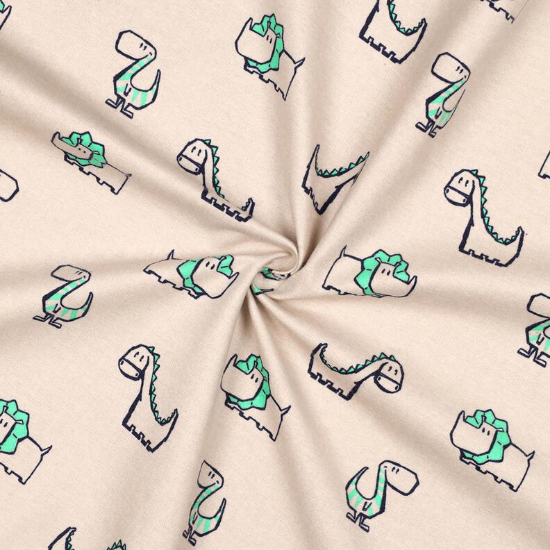 Flanelle coton Dinosaures effrontés | Poppy Fabrics – nature/vert émeraude,  image number 3