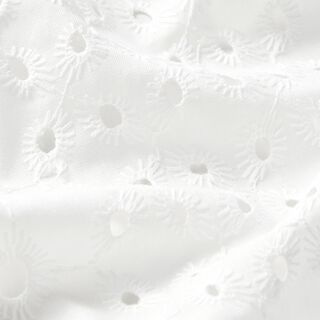 Tissu en coton Décor de broderie ajourée – blanc, 
