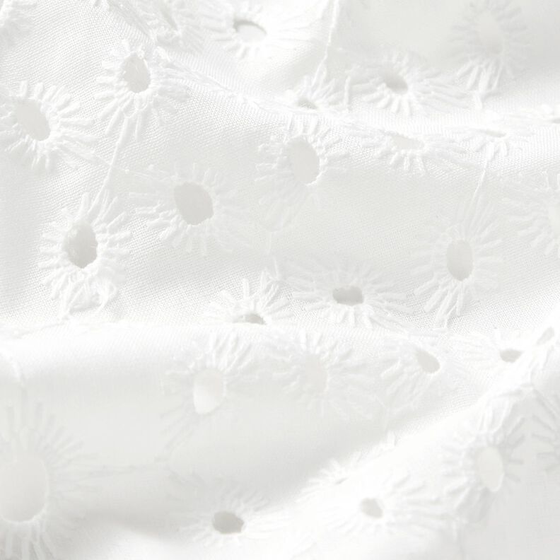 Tissu en coton Décor de broderie ajourée – blanc,  image number 2