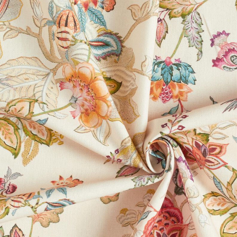 Tissu de décoration Canvas Dahlias abstraits – crème/mauve, image number 3