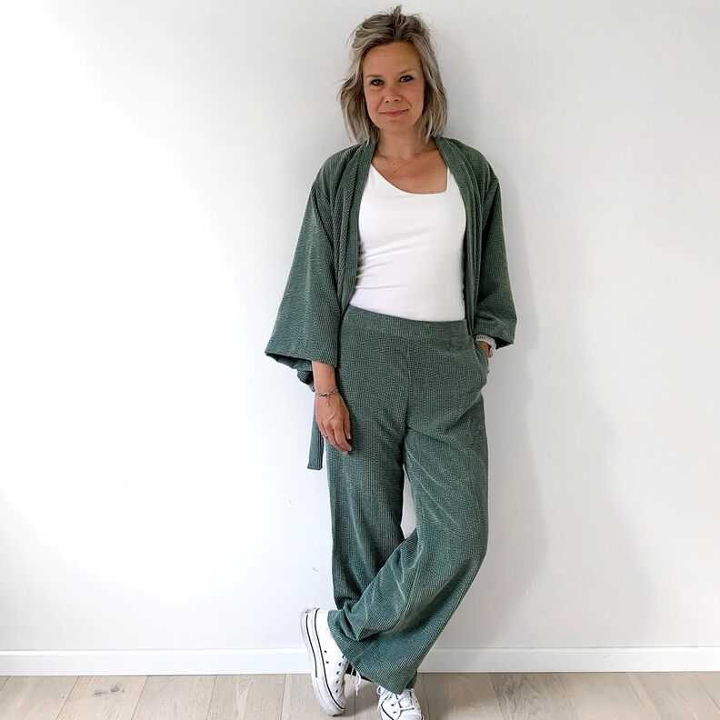 Velours côtelé large Bubble Uni – taupe foncé,  image number 7