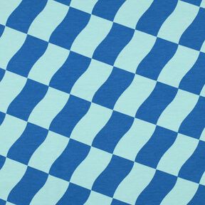 Softsweat carreaux ondulés | Poppy Fabrics – bleu roi/bleu glacier, 