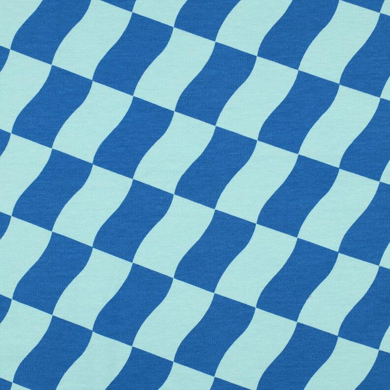 Softsweat carreaux ondulés | Poppy Fabrics – bleu roi/bleu glacier,  image number 1
