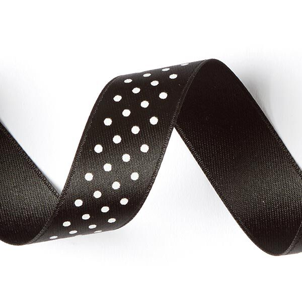 Bande de satin Points - noir / blanc, image number 2