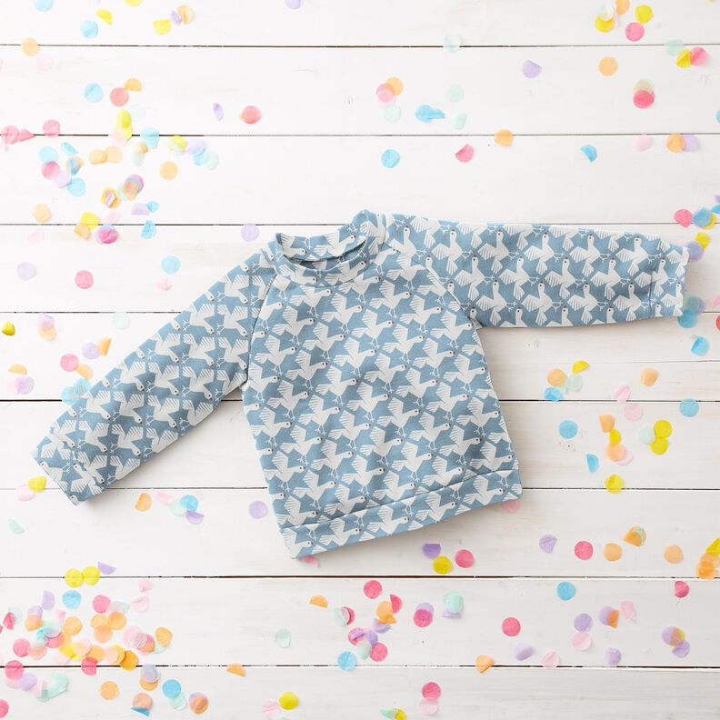 Sweatshirt gratté jolies mouettes – bleu clair/blanc, image number 5