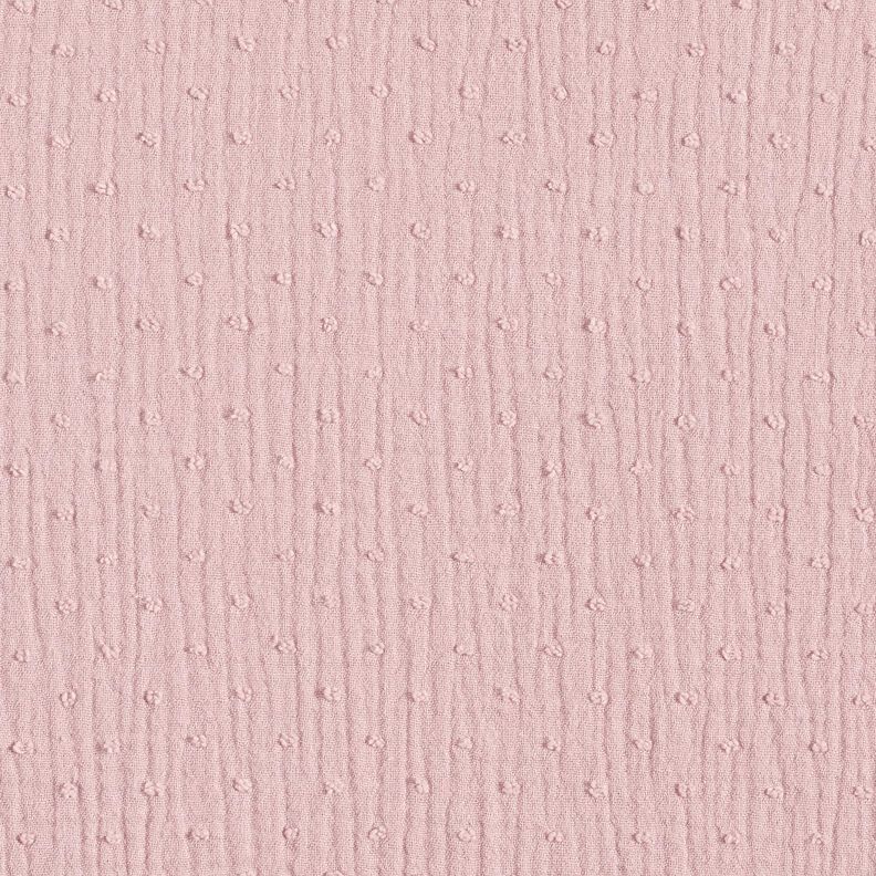 Tissu double gaze de coton dobby – vieux rose clair, image number 1