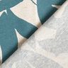 Tissu de décoration Semi-panama Feuilles sobres – bleu océan/nature,  thumbnail number 4