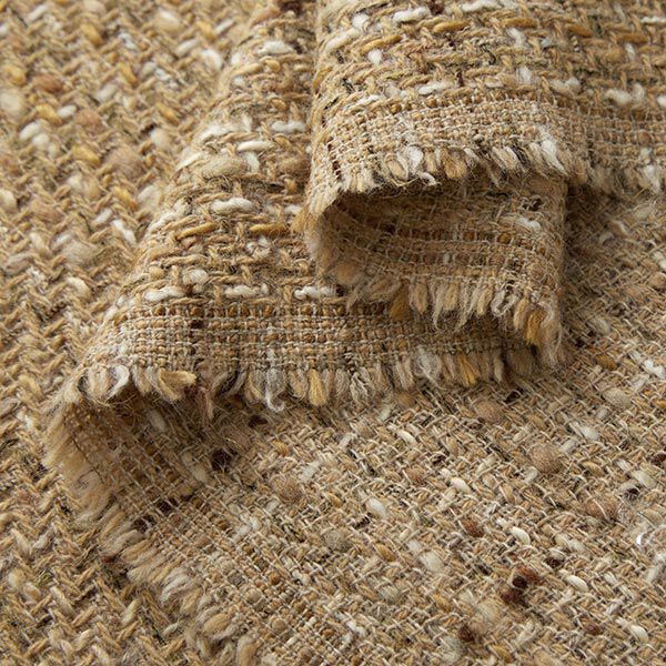 Tissu pour manteau en laine vierge mélangée, chiné – beige foncé,  image number 3