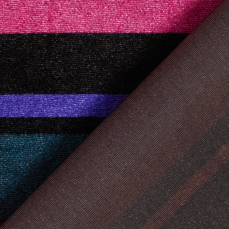 Velours stretch Larges rayures – noir,  image number 4