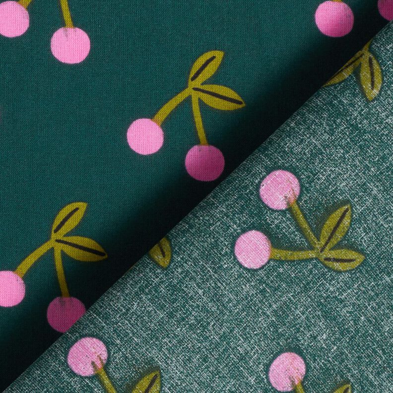 Coton enduit jolies cerises – vert foncé, image number 4