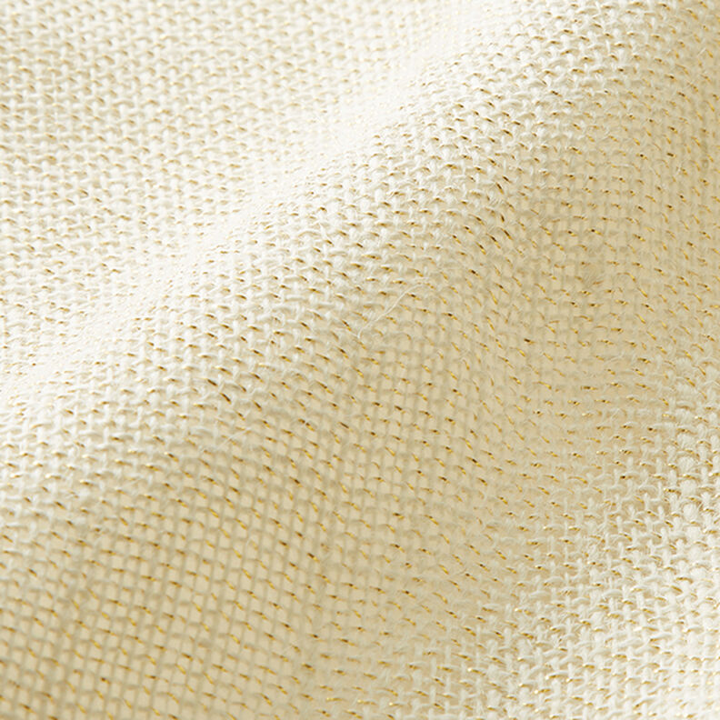Tissu de décoration Jute Lurex 150 cm – ivoire/or,  image number 3