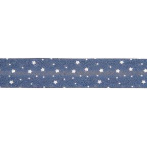 Biais étoiles Coton bio [20 mm] – bleu marine, 