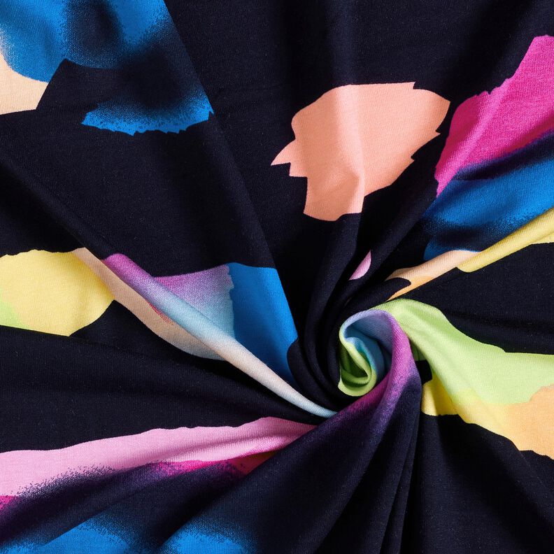 Jersey viscose Aurores boréales – bleu nuit,  image number 3
