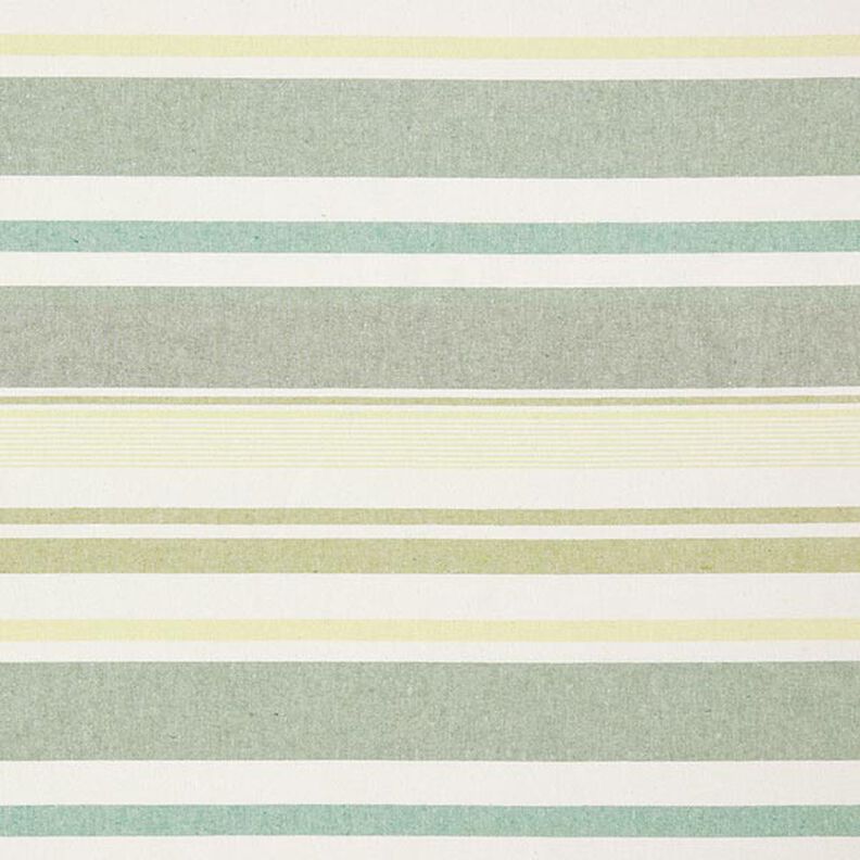 Tissu de décoration Semi-panama Mélange de rayures multicolores recyclé – vert,  image number 1
