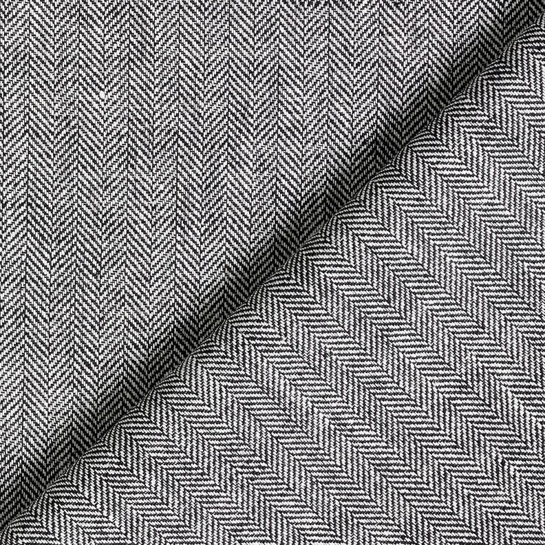 Mélange lin-coton chevron – noir, image number 4