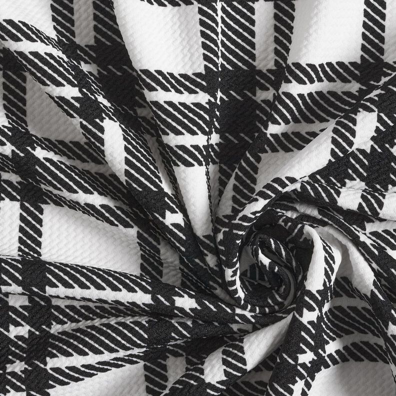 Jacquard en maille structuré à carreaux – noir/blanc,  image number 3
