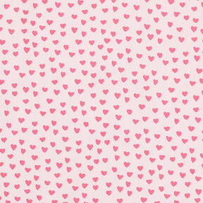 Tissu de décoration sergé coton mini cœurs – rose clair, 