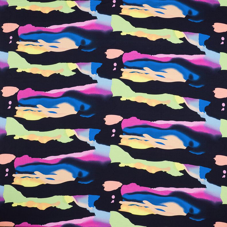Jersey viscose Aurores boréales – bleu nuit,  image number 1