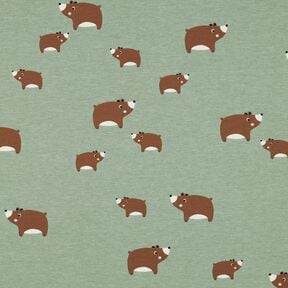 Jersey coton Ours | Poppy Fabrics – roseau/brun-marron, 