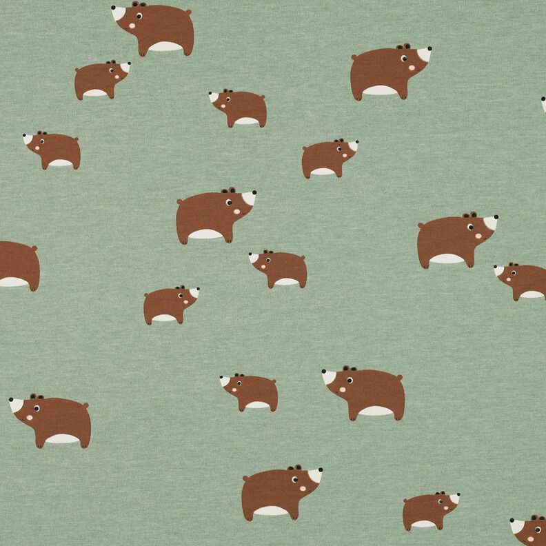 Jersey coton Ours | Poppy Fabrics – roseau/brun-marron,  image number 1