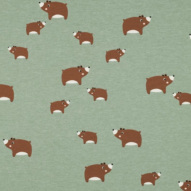 Jersey coton Ours | Poppy Fabrics – roseau/brun-marron, image number 1
