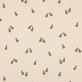 GOTS Jersey coton Poires | Poppy Fabrics – beige clair/olive clair, 