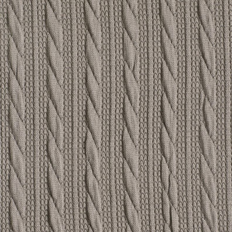 Tricot Cloqué Torsades – gris soie, image number 1