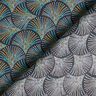 Tissu viscose Éventails rétro – bleu nuit/turquoise,  thumbnail number 4