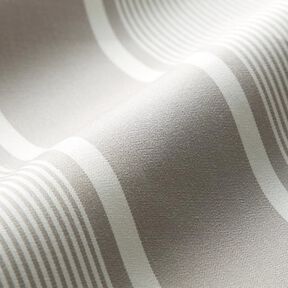 Tissu d’extérieur Canvas Mélange de rayures – gris clair/blanc, 