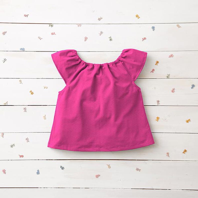 Jersey coton Medium uni – rose intense,  image number 7