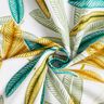Tissu de décoration Semi-panama Feuilles colorées – blanc/vert émeraude,  thumbnail number 3