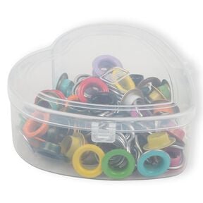 Œillets avec disques, boîte en forme de cœur [11 mm] | Prym – rouge, 