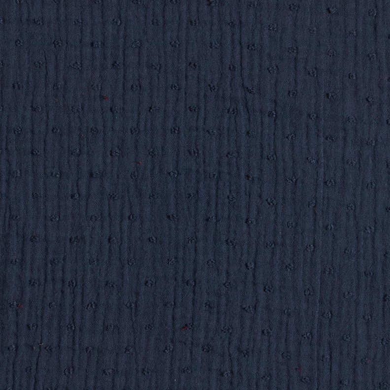 Tissu double gaze de coton dobby – bleu marine,  image number 1