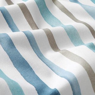 Tissu de décoration semi-panama rayures – blanc/bleu, 