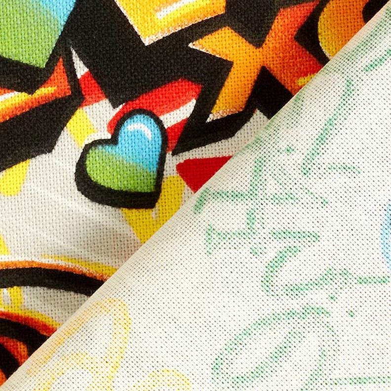 Tissu de décoration Semi-panama Graffiti – argent,  image number 3