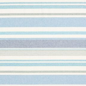 Tissu de décoration Semi-panama Mélange de rayures multicolores recyclé – bleu brillant, 