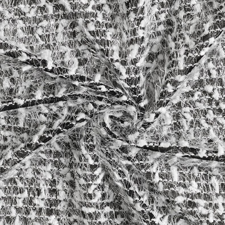 Tissu tricoté effet fil – noir/blanc, image number 5