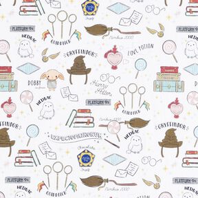 Popeline coton Joli monde de Harry Potter Tissu sous licence – blanc, 