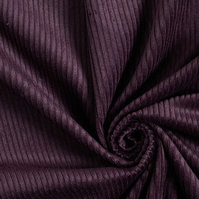 Velours côtelé large prélavé Uni – aubergine, 